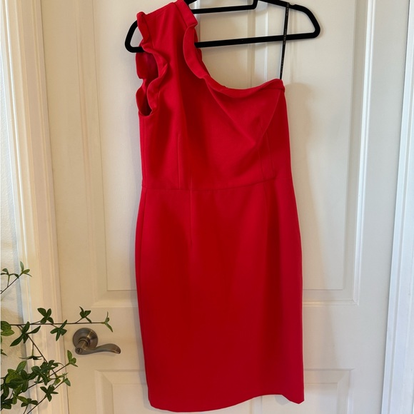 Black Halo One Shoulder Dress With Ruffles Red Size 10 Valentines Day Love - Picture 1 of 4
